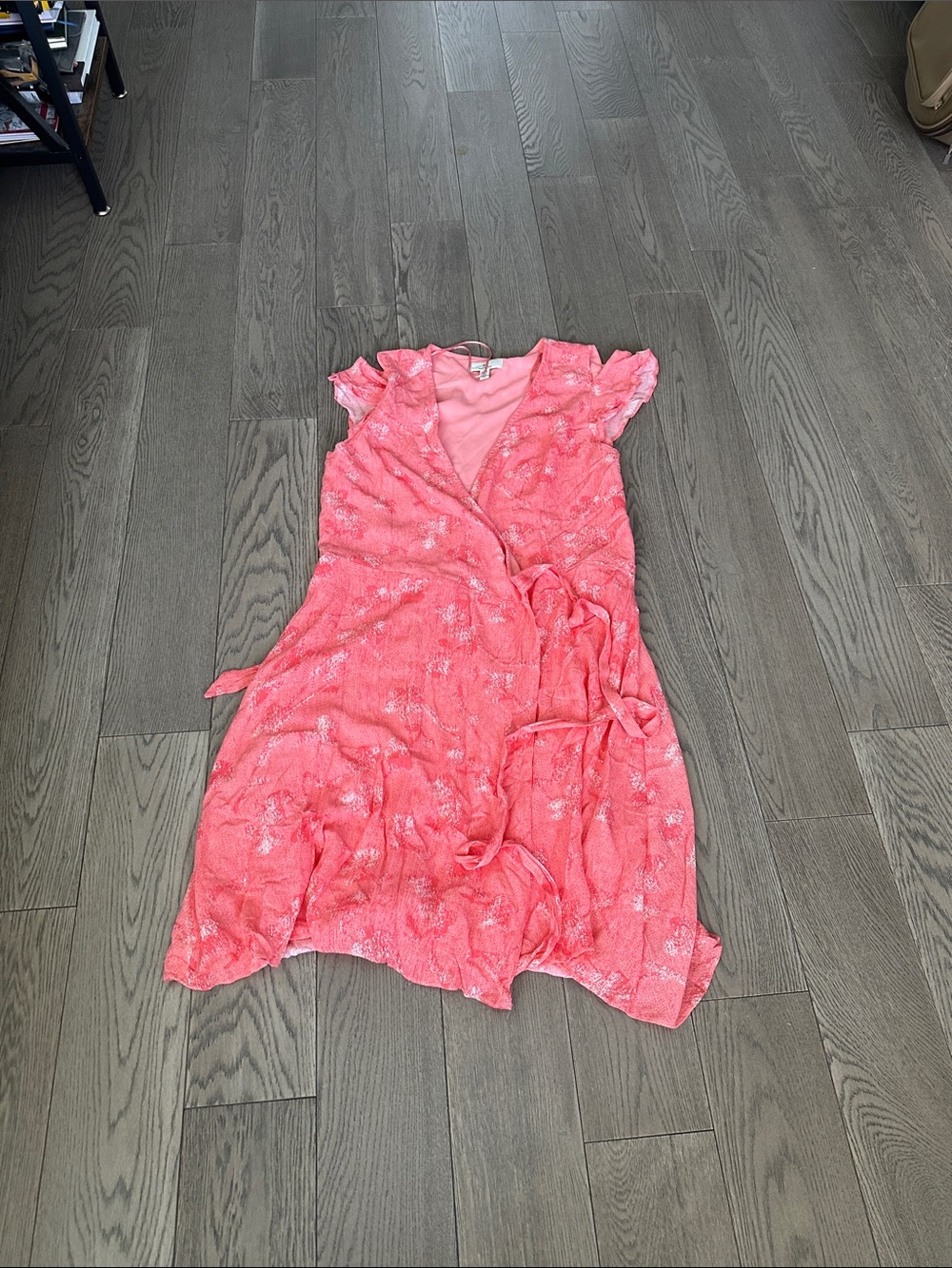 Girls' Pink Floral Wrap Dress - Lightweight Summer Style